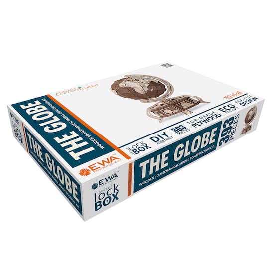 EWA™ Eco-Wood-Art Globe Brown 3D Wooden STEM Construction Kit